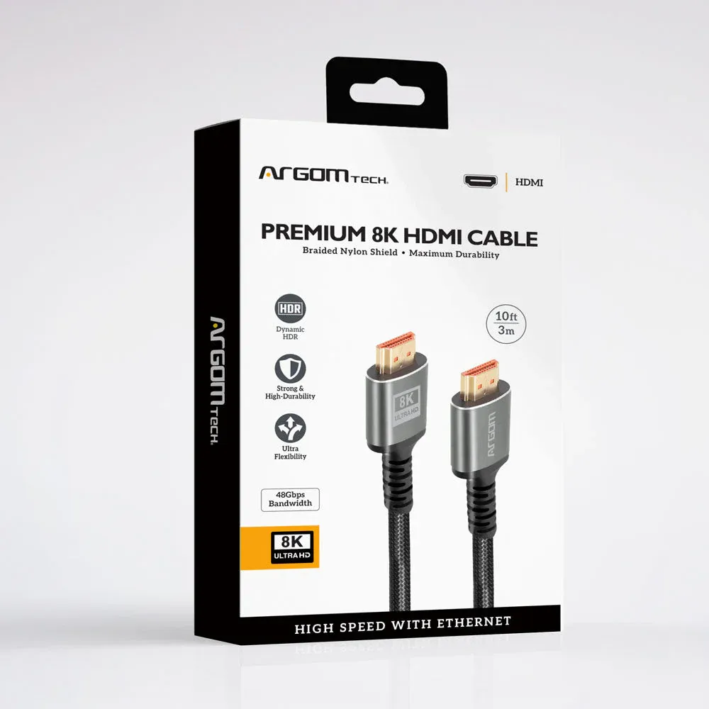 10FT ARGOM TECH PREMIUM 8K HDMI CABLE HIGH SPEED WITH ETHERNET