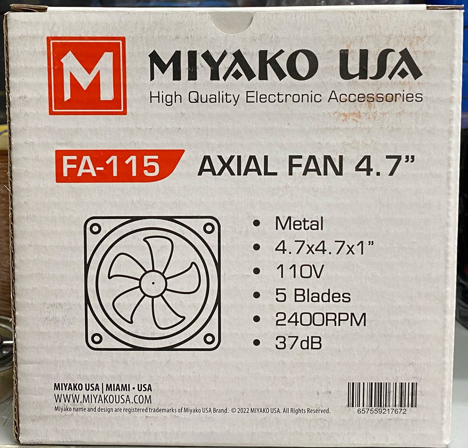 MIYAKO USA 5" METAL 110V FAN FA-115