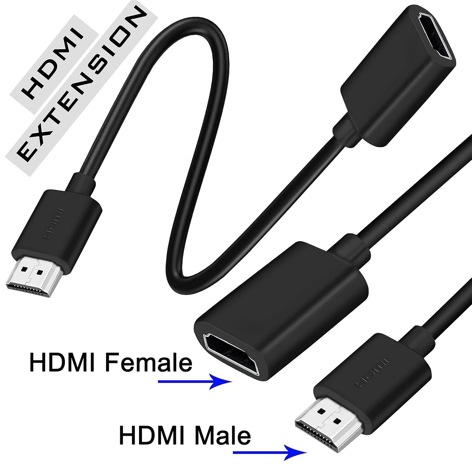 1FT HDMI EXTENDERS MALE TO FEMALE