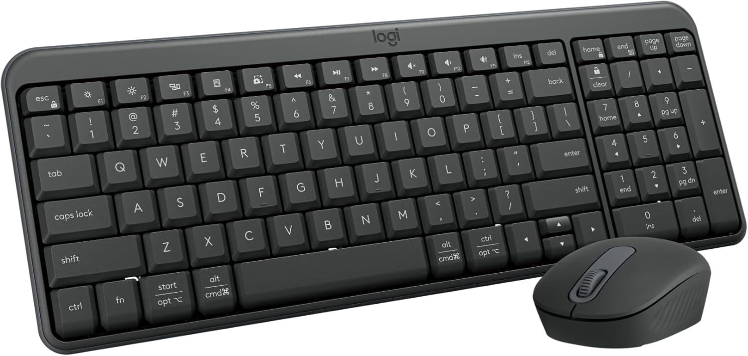 MK250 LOGITECH WIRELESS KEYBOARD AND MOUSE COMBO, Colour: BLACK