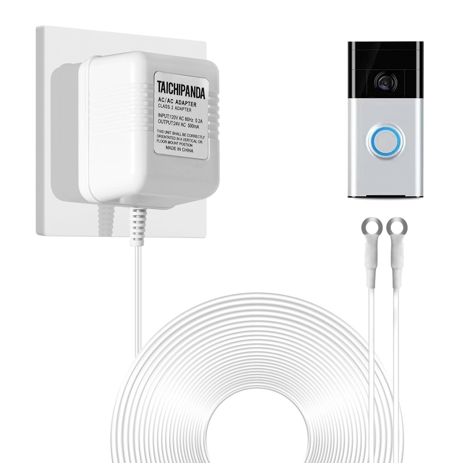 24V 500MA AC DOORBELL ADAPTER 18FT CABLE