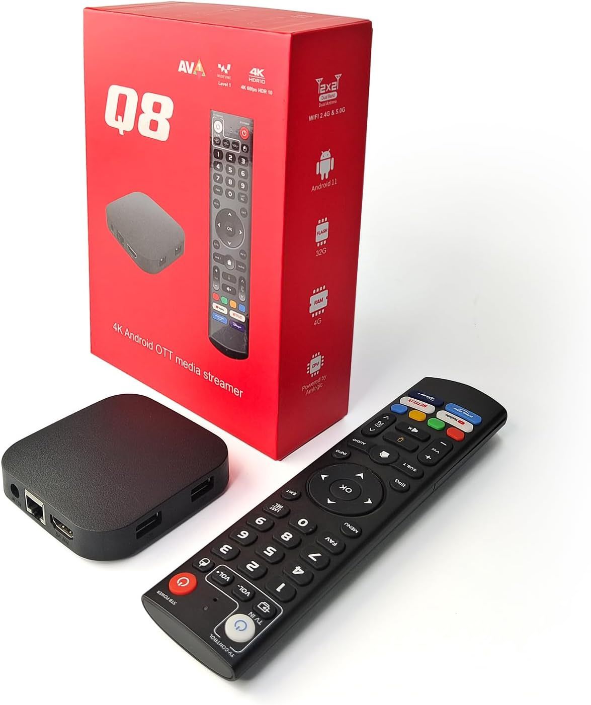 Q8 ANDROID 14 TV BOX 4GB RAM 32GB STORAGE