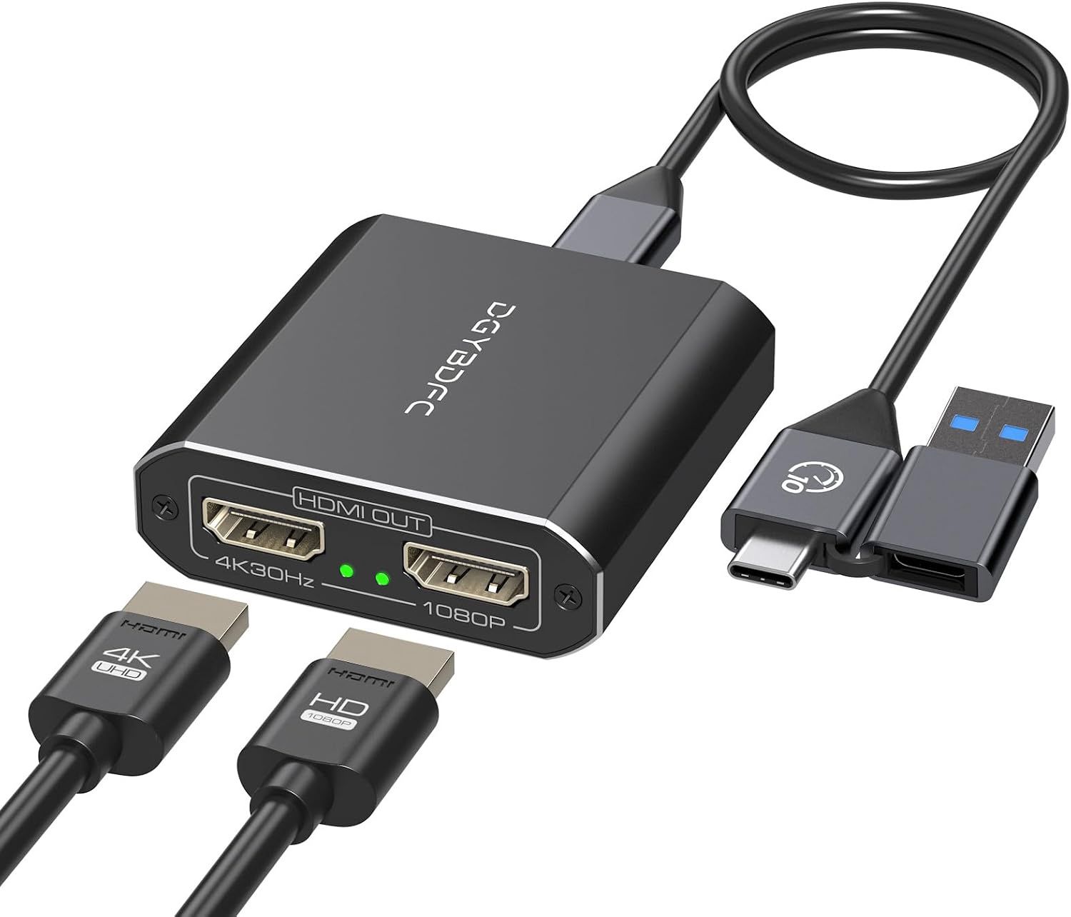 USB A/C to Dual HDMI Adapter Extended Display for Dual Monitor