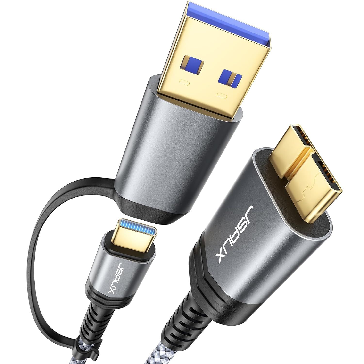USB A/C HARD DRIVE CABLE 1.6FT 20Gbps JSAUX