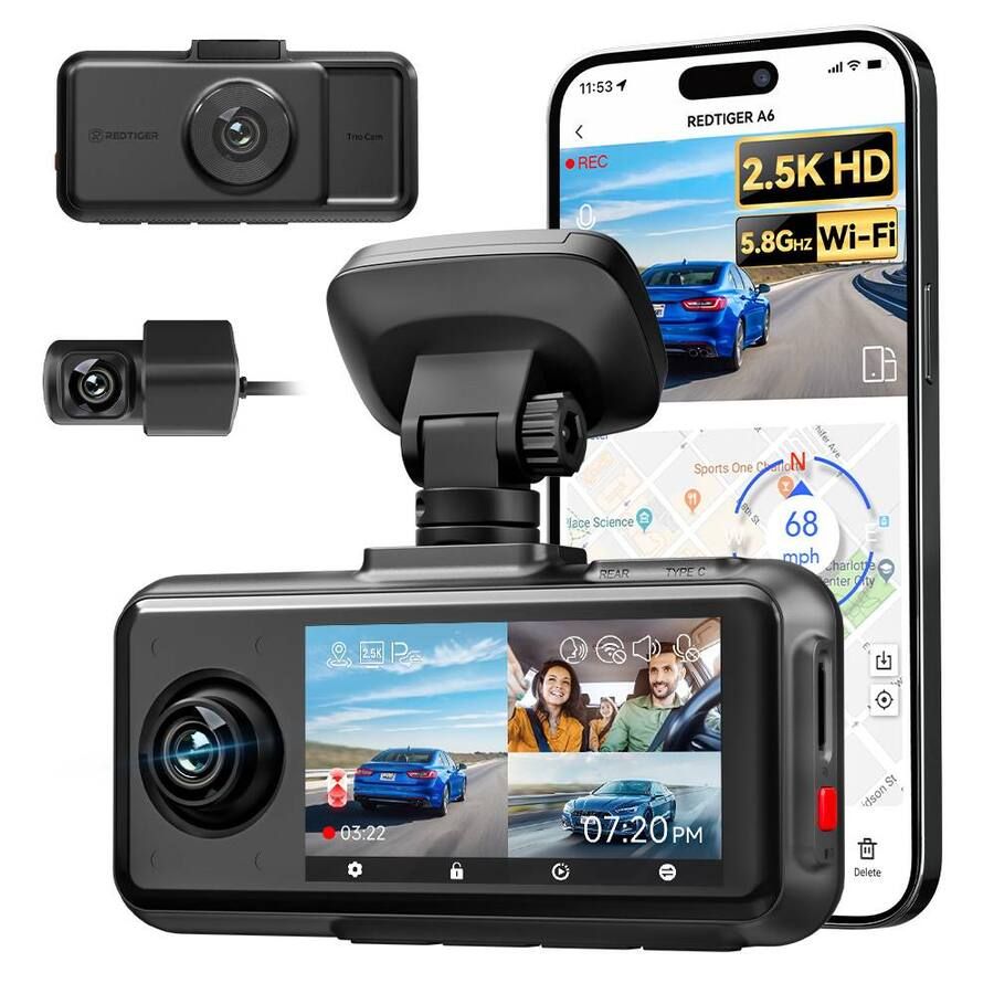 A6 REDTIGER 3 CHANNEL DASH CAM