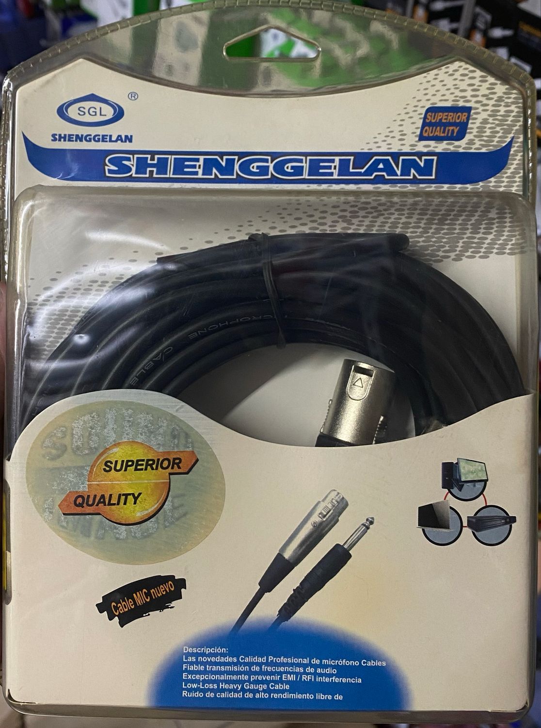 SHENGGELAN 10M FEMALE XLR TO 1/4 MALE MONO 