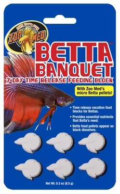 Zoo Med Betta Banquet 7 Day Release Fish Feeding Block