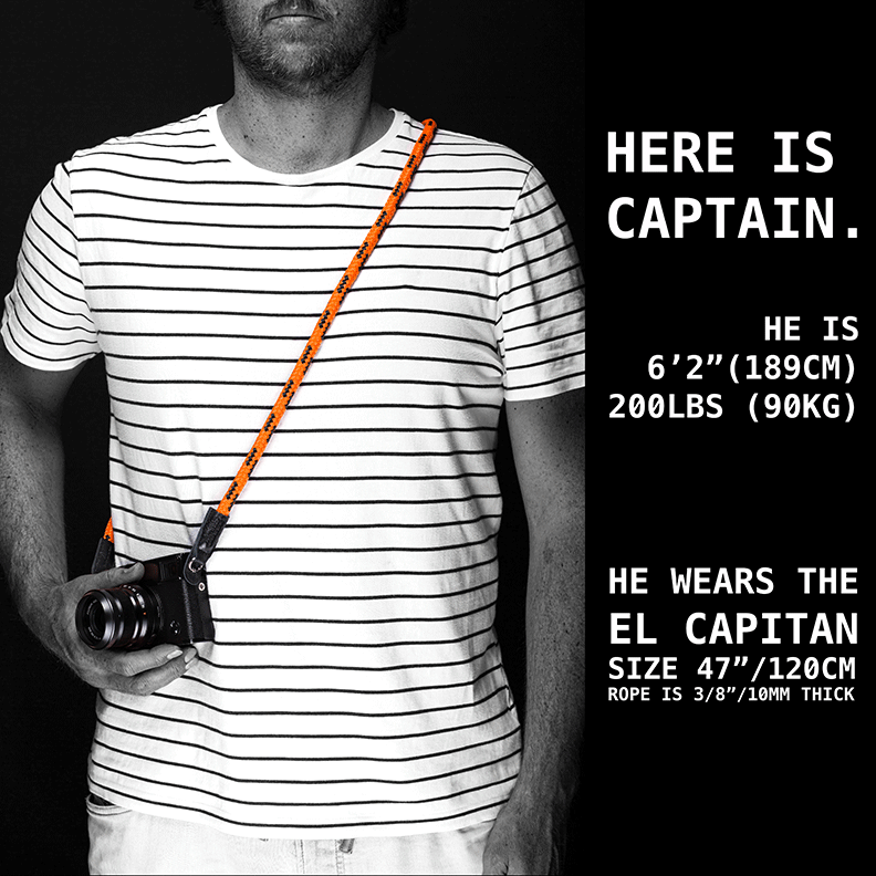 El Capitan Black. Neck Camera Strap