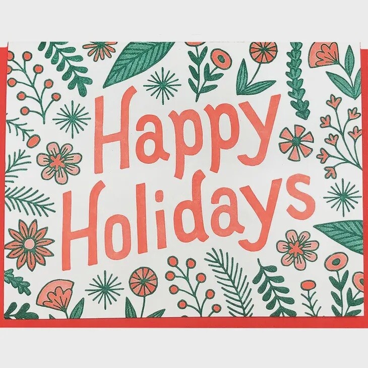 Happy Holidays Flora Card