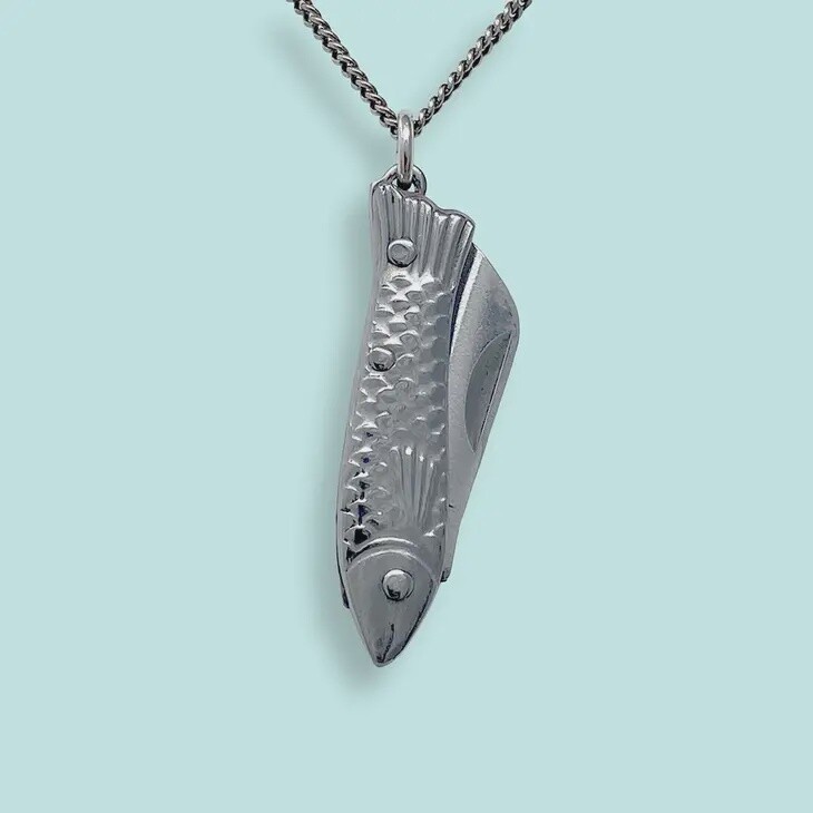Small Silver Fish Necklace