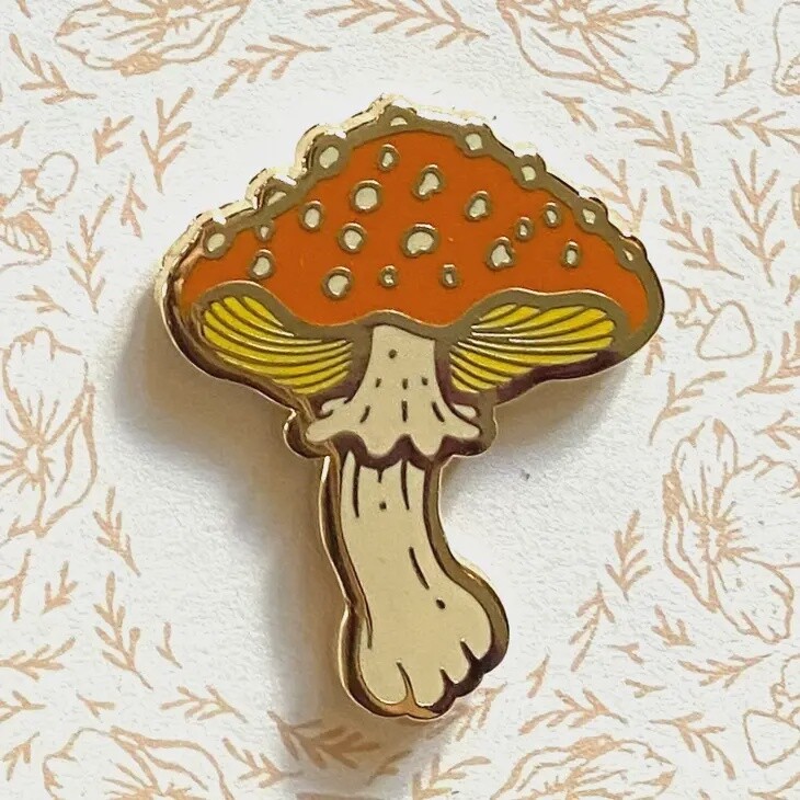 Mushroom Enamel Pin 1.25