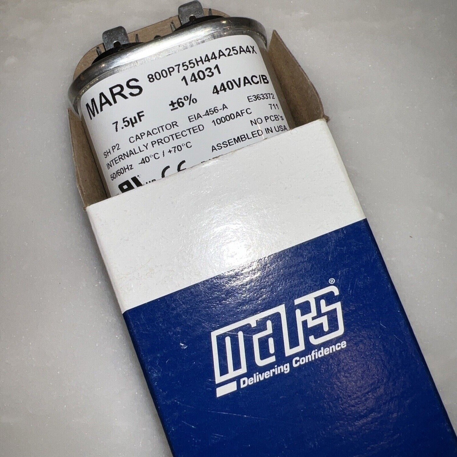 7.5 MFD Oval Run Capacitor 440V