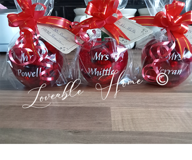 Personalised Teacher Apple Gift perfect for end of term, summer, christmas