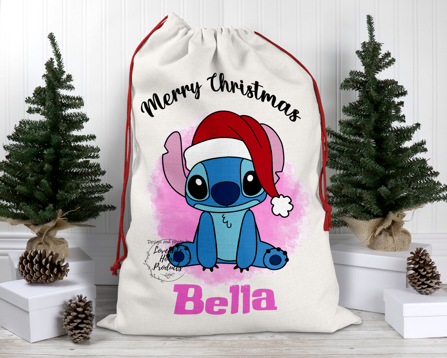 Personalised Santa Sack, Christmas Sack, Personalised Christmas Sack - Name, Initial Christmas Gift Bag, Christmas Keepsake Stitch