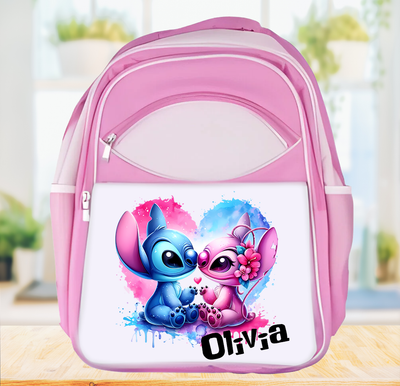 Personalised Stitch Backpack XL Back to School Stitch Design with Name 45x39cm Perfect for Back to School or Gift With Name