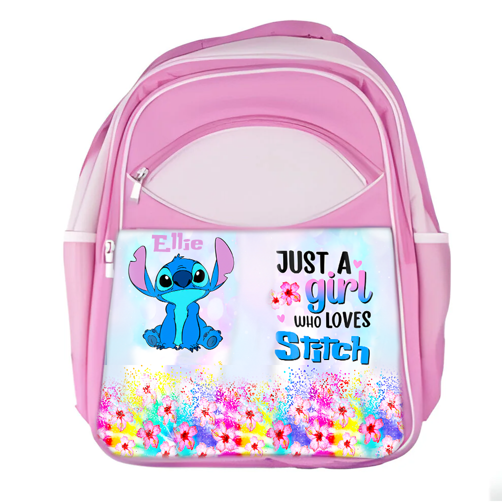 Personalised Stitch Backpack XL Back to School Stitch Design with Name 45x39cm Perfect for Back to School or Gift With Name