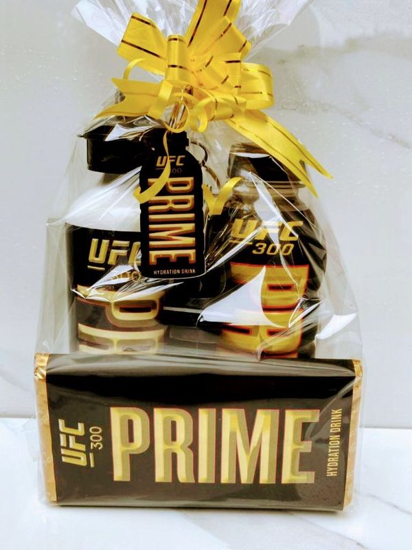 Ultimate Prime Inspired Gift Set Includes Drink, Bottle, Chocolate Gift Wrapped. UFC300 Drink