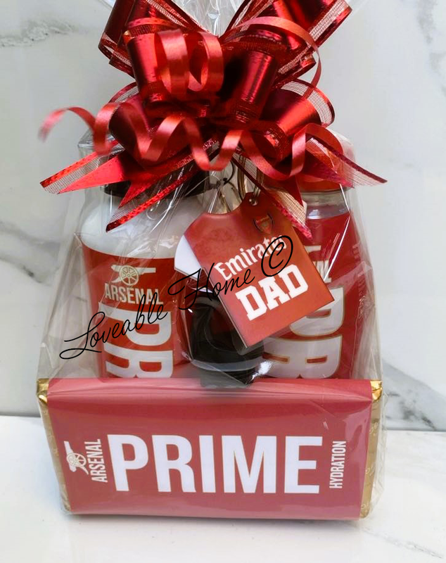 Ultimate Prime Inspired Gift Set Includes Drink, Bottle, Chocolate Gift Wrapped. Arsenal Drink