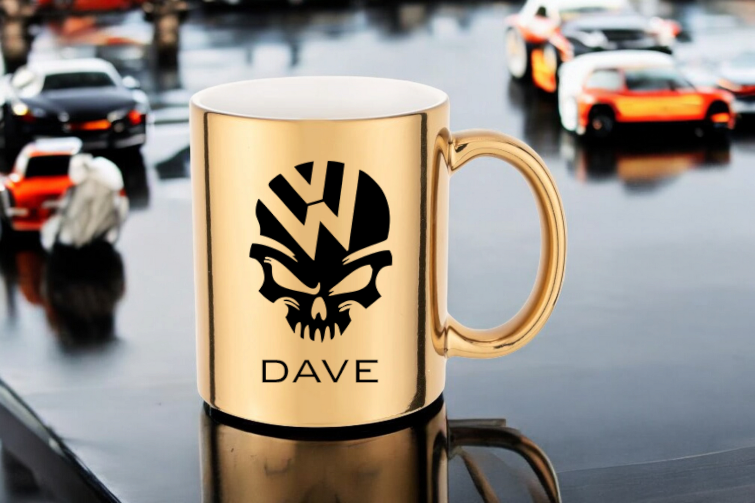 Personalised Vw Mug Gift Mirrored Gold Mug 11oz With Name