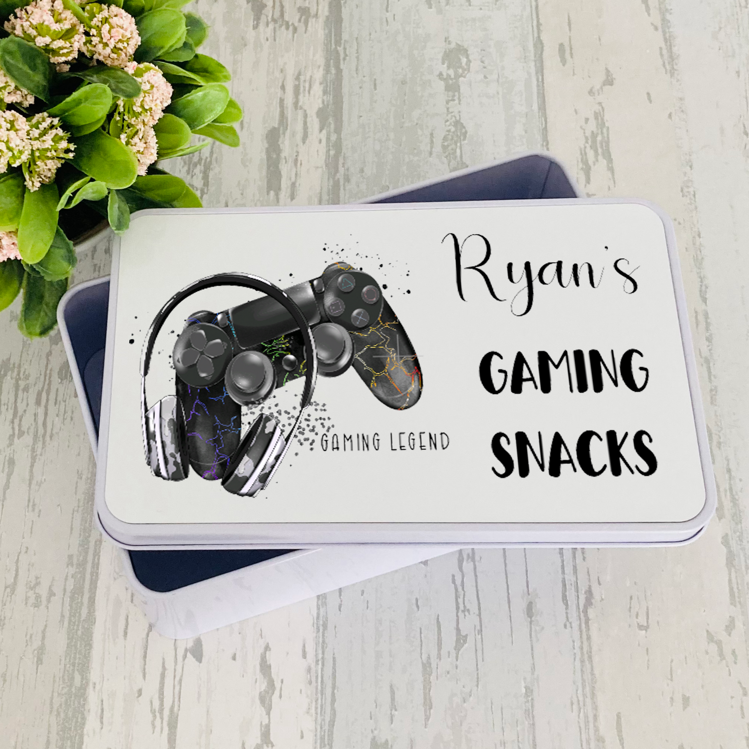 Personalised Treat Tin Perfect for Gift/Treats gamer design your own name