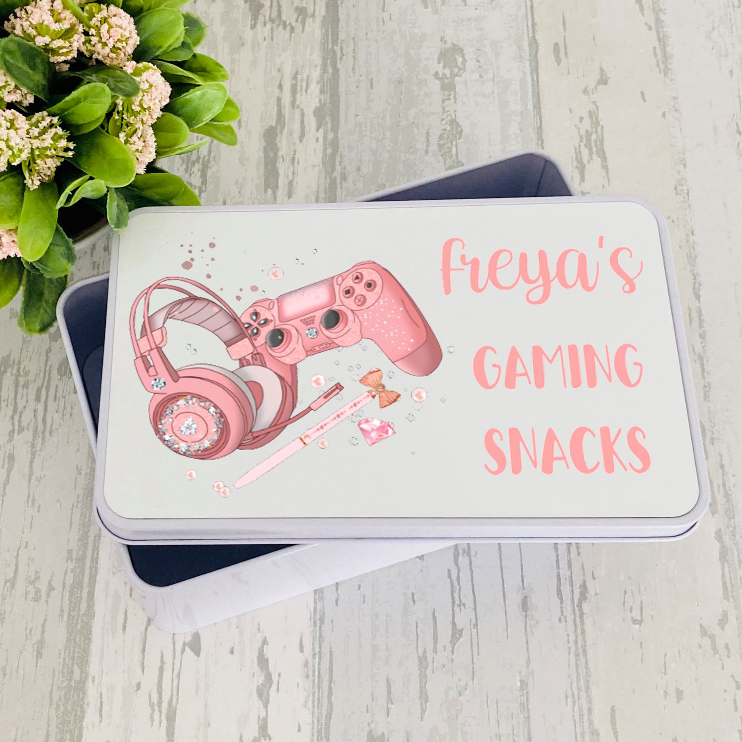 Personalised Treat Tin Perfect for Gift/Treats gamer design your own name