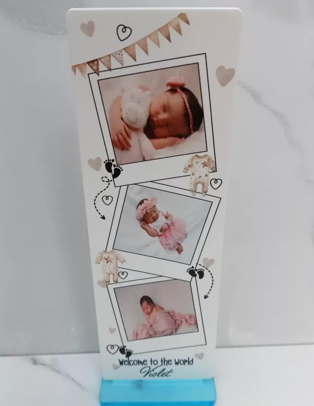 Personalised standing photo gift newborn birthday gift Christmas personalised