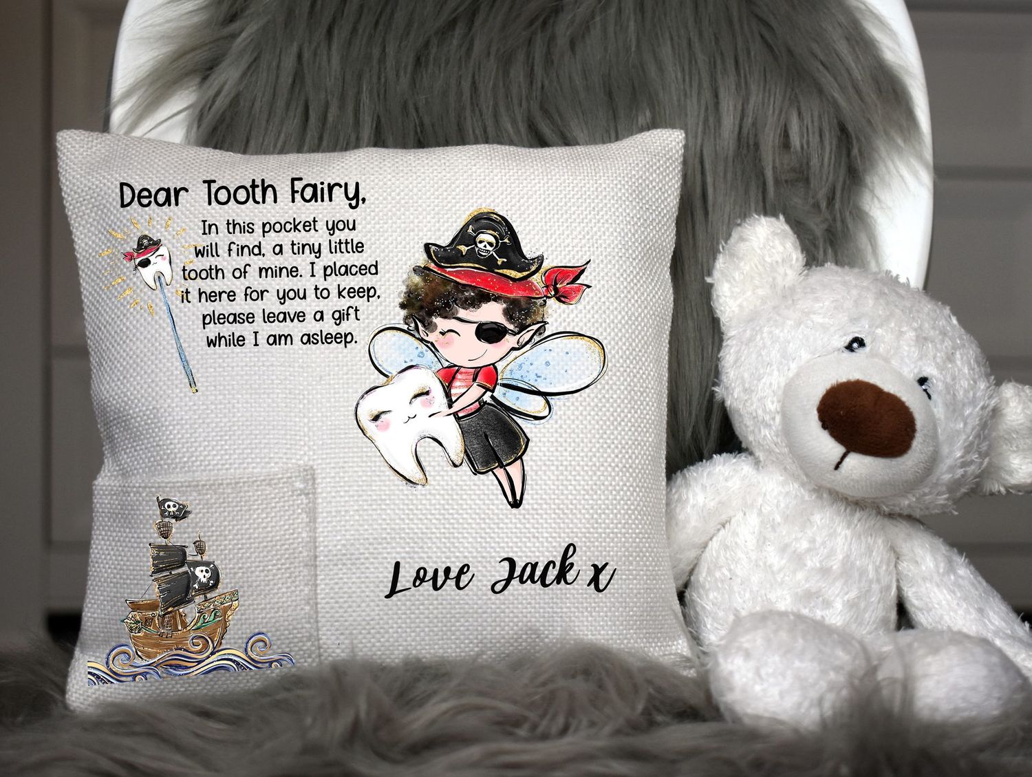 Personalised pocket pillows. The perfect keepsake gift for Tooth fairy