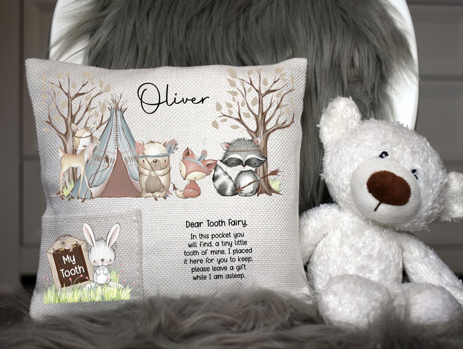 Personalised pocket pillows. The perfect keepsake gift for Tooth fairy