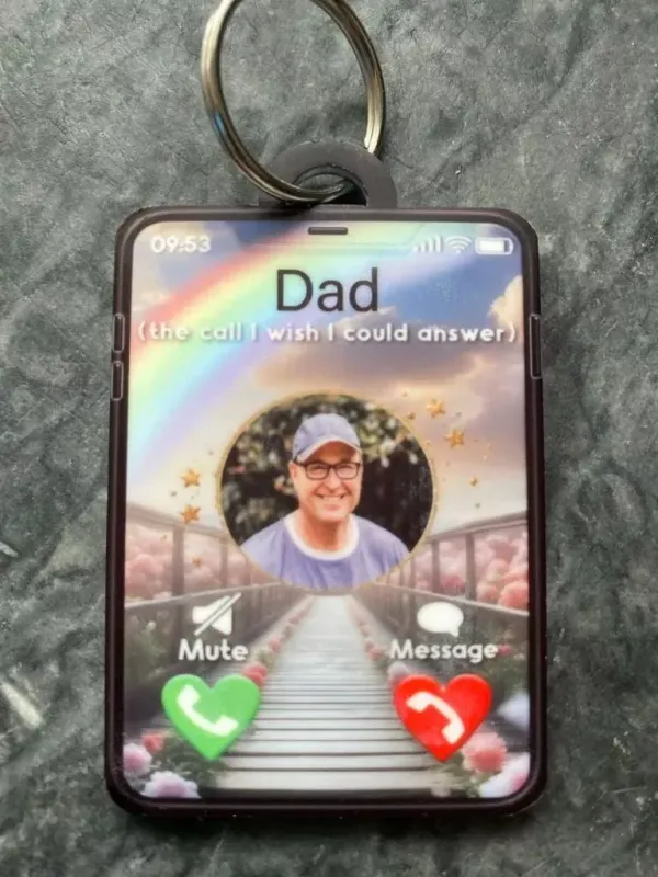 Personalised keepsake memory keyring photo memorial loss any name picture