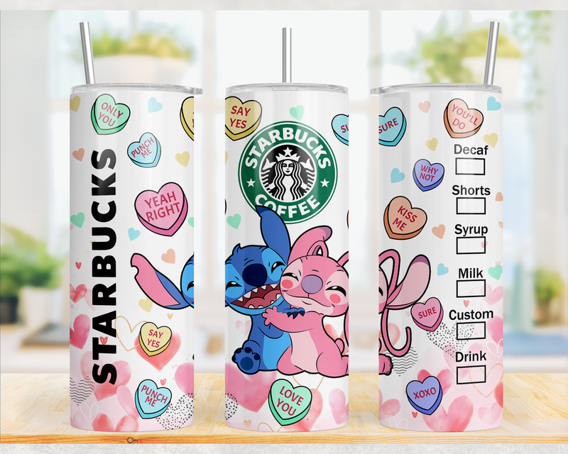 20Oz eeyore themed stitch Insulated tumbler with stainless steel straw and lid