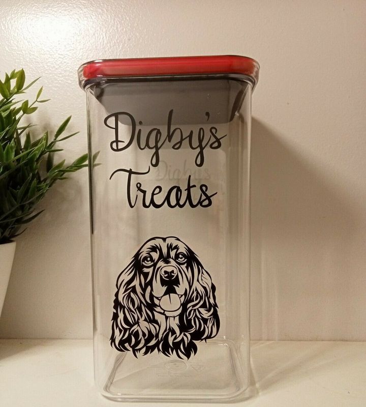 Personalised Dog Treats Tin Biscuit Jar Storage Container for Dog Biscuits/Food