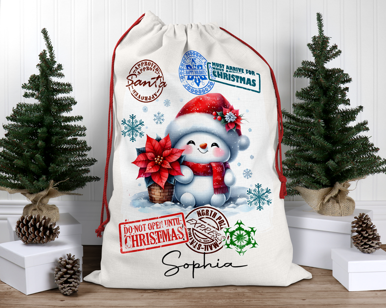 Personalised Santa Sack, Christmas Sack, Personalised Christmas Sack - Name, Initial Christmas Gift Bag, Christmas Keepsake children themed