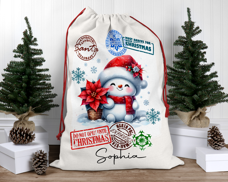 Personalised Santa Sack, Christmas Sack, Personalised Christmas Sack - Name, Initial Christmas Gift Bag, Christmas Keepsake children themed