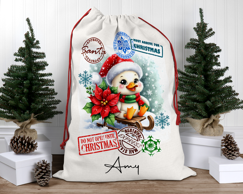 Personalised Santa Sack, Christmas Sack, Personalised Christmas Sack - Name, Initial Christmas Gift Bag, Christmas Keepsake children themed