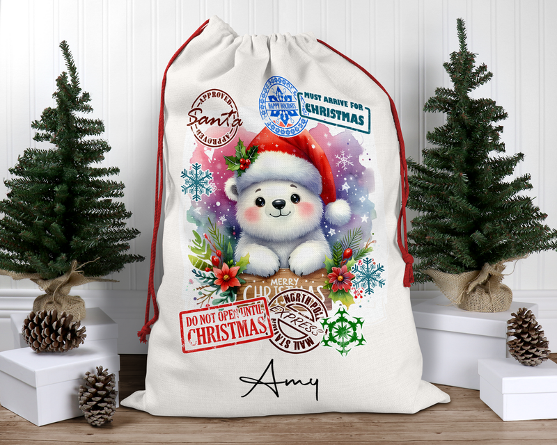 Personalised Santa Sack, Christmas Sack, Personalised Christmas Sack - Name, Initial Christmas Gift Bag, Christmas Keepsake children themed