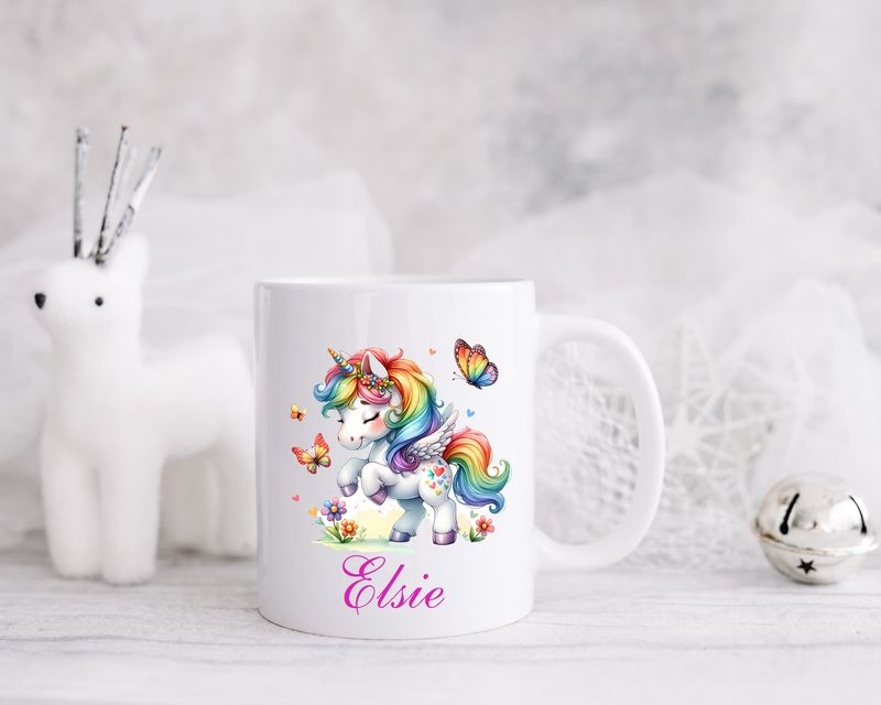 Personalised Unicorn themed Mug 11oz personalised mug gift for her children