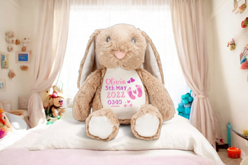 Personalised birth teddy keepsake teddy with name date of birth time birth gift