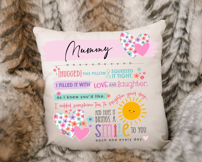 Personalised Linen Cushion Mum Nan Nanny Granny Gift 40x40cm Petfect Mothers day Birthday Gift