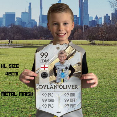 Personalised FIFA Card Photo Football Club Stats FIFA Plaque 3 sizes Available Keyring Option