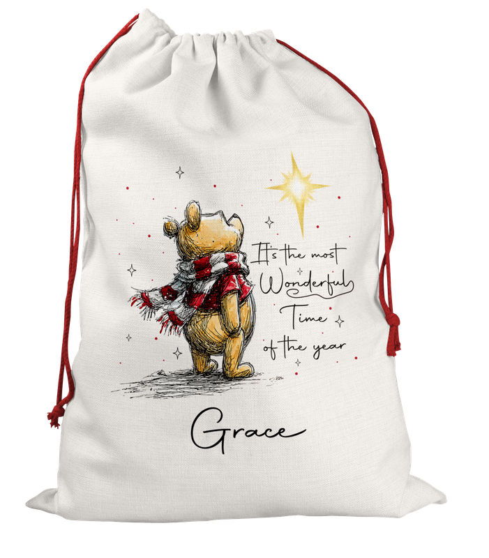 Personalised Santa Sack, Christmas Sack, Personalised Christmas Sack - Name, Initial Christmas Gift Bag, Christmas Keepsake Winnie the Pooh Personalised Santa Sack, Christmas Sack, Personalised Christmas Sack - Name, Initial Christmas Gift Bag, Christmas Keepsake Winnie the Pooh
