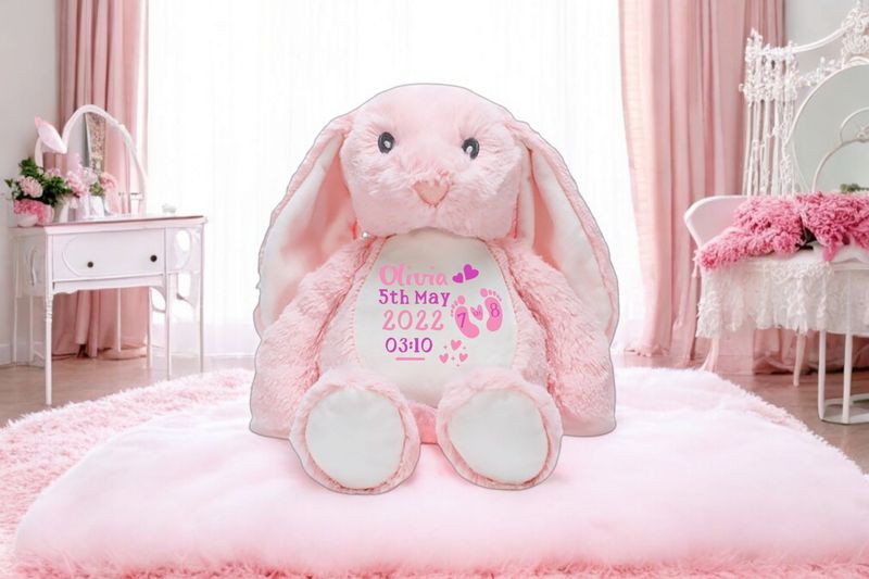 Personalised birth teddy keepsake teddy with name date of birth time birth gift