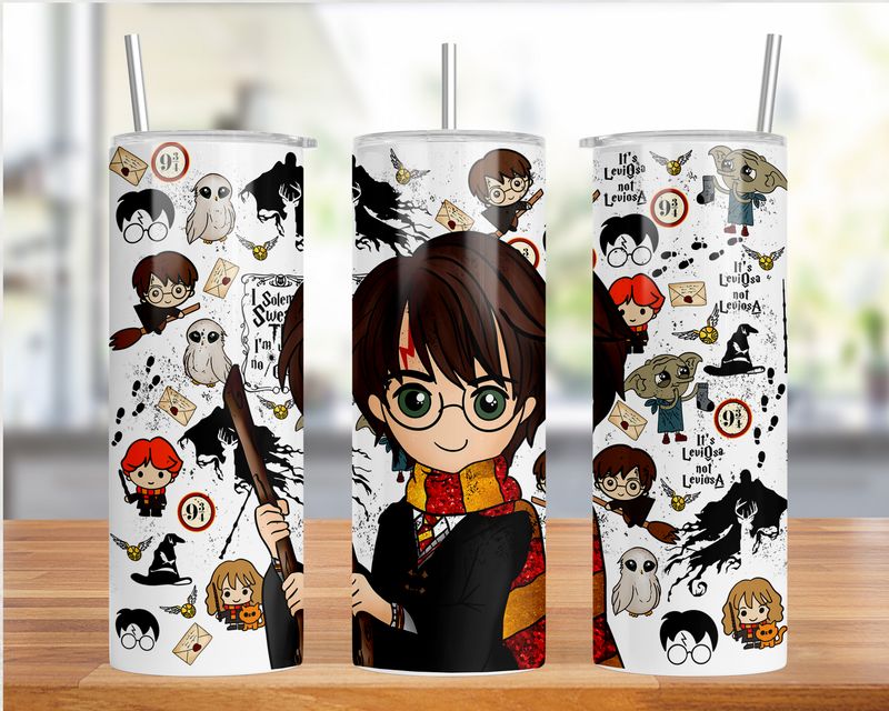 20Oz Potter themed Insulated tumbler with stainless steel straw and lid best gift idea