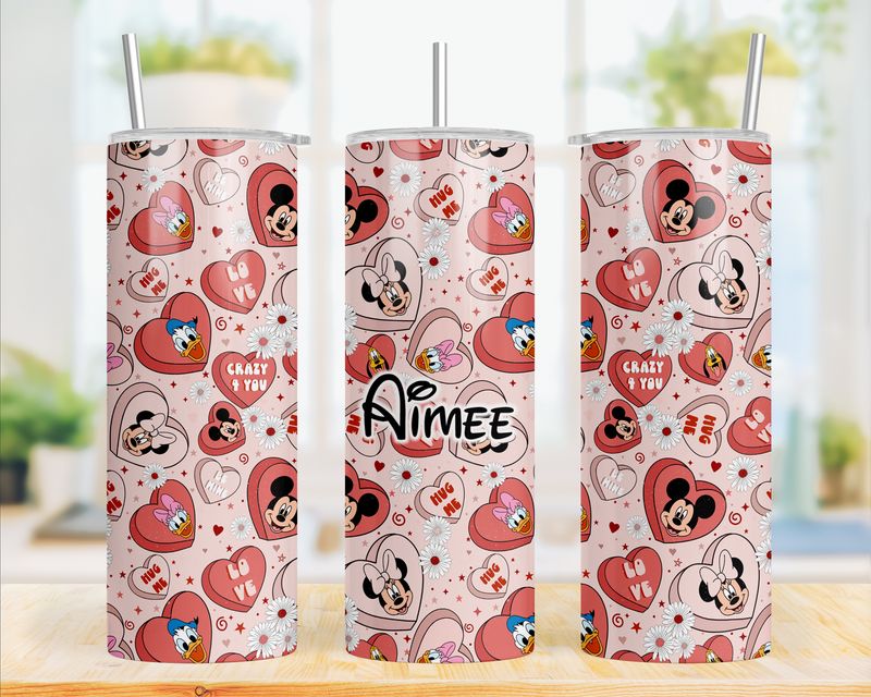 20Oz Minnie themed tumbler. Insulated tumbler with stainless steel straw and lid