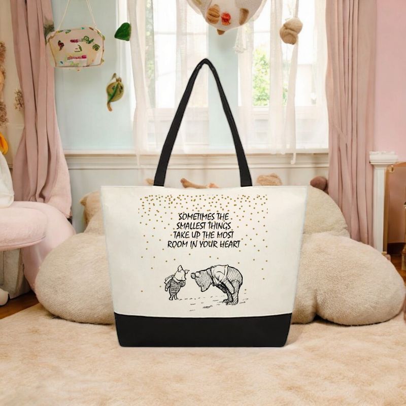 Gorgeous Personalised Tote Bag Pooh Bag Tote Natural Linen Strong Bag Winnie Pooh Perfect Shopping Bag Nursery Bag Changing Bag