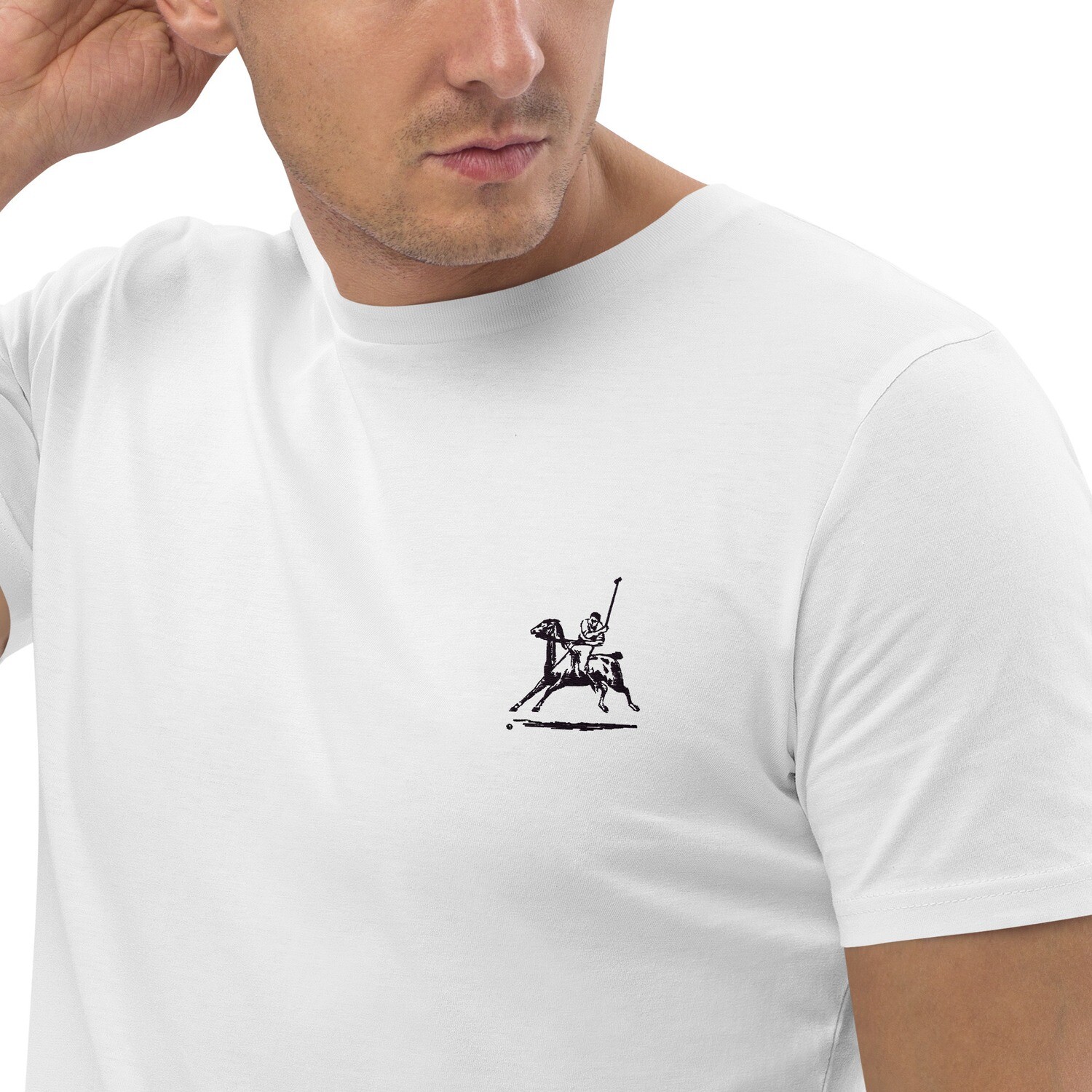 Unisex organic embroidered polo t-shirt