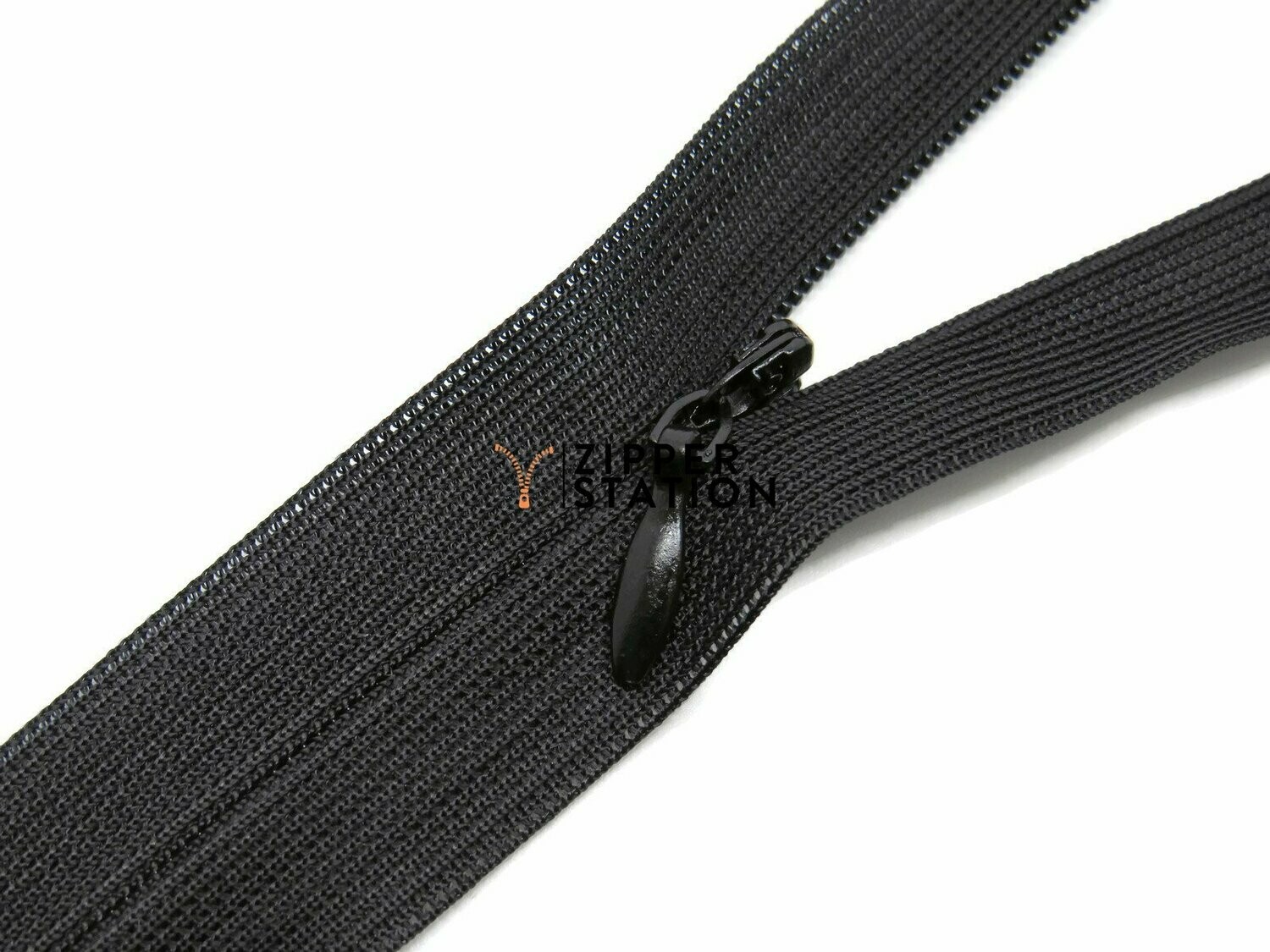 45 cms Invisible Zips, Colour: Black 332