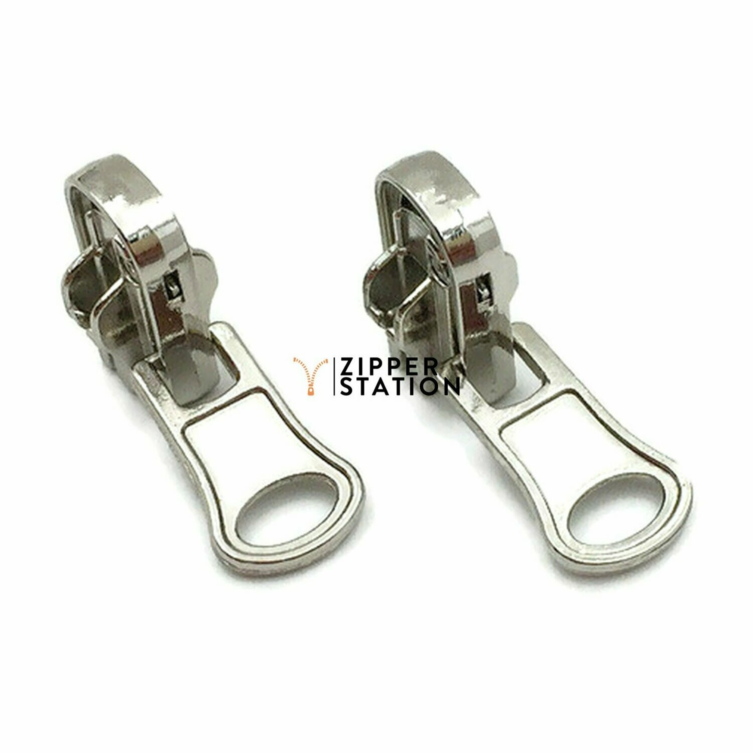 #5 Nylon Coil Zip Reversible Sliders/Pulls, Colour: Silver