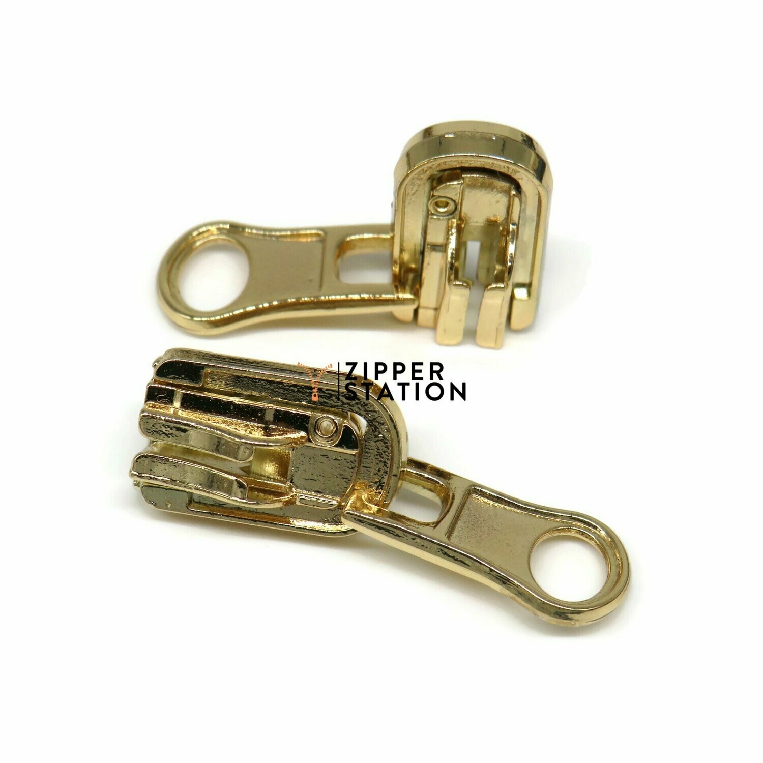 #5 Metal Reversible Zip Sliders, Colour: Gold