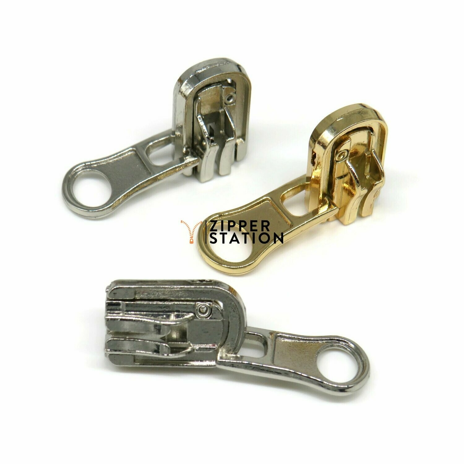 ［058］PE SLIDER POUCH / M (2色SET) 5 Metal Reversible Zip Sliders