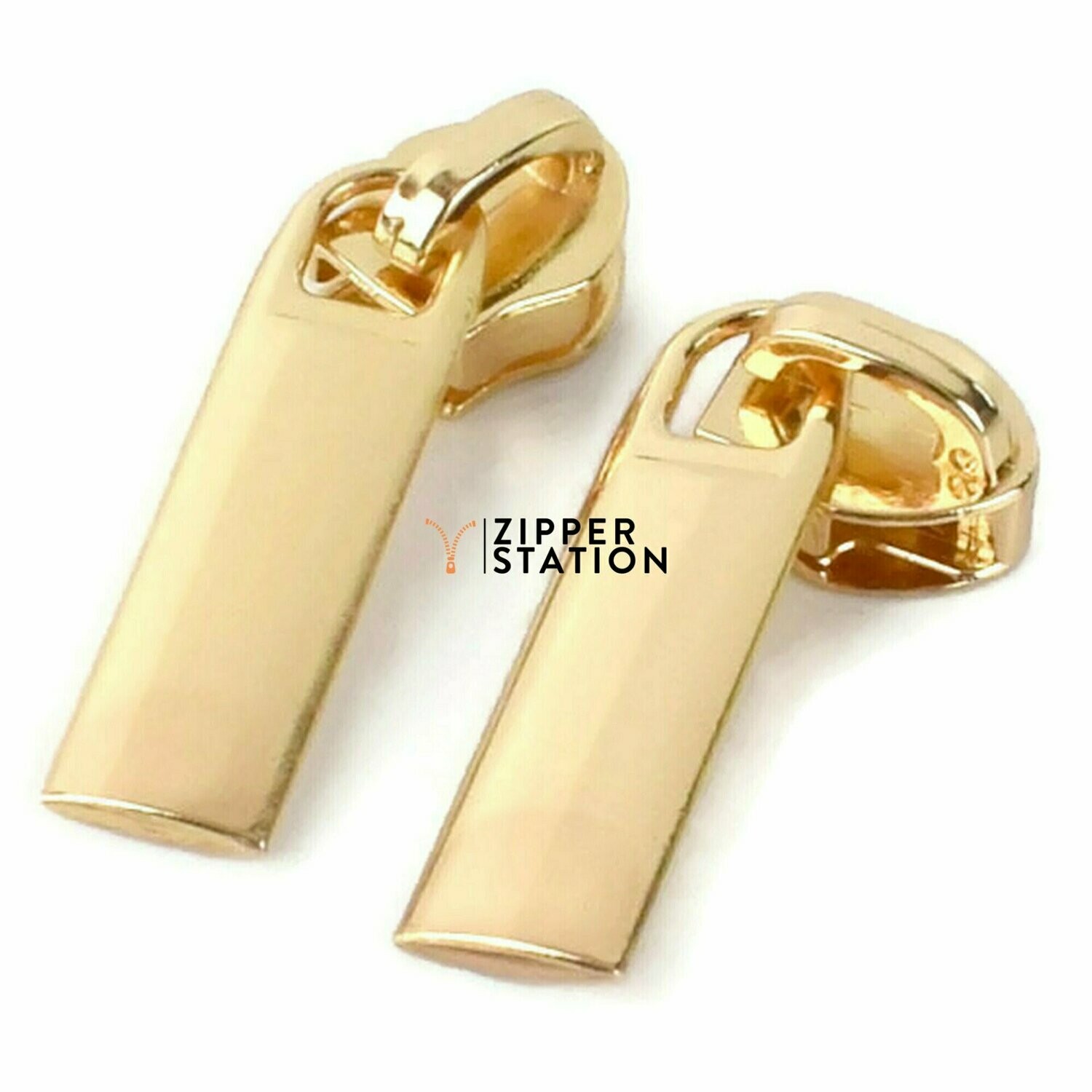 #5 Metal Tab Zip Sliders, Colour: Gold